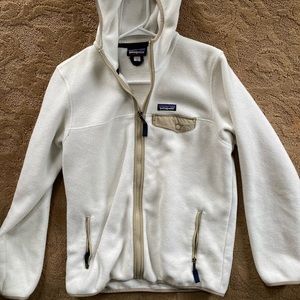 Patagonia white fleece zip hoodie BARELY WORN